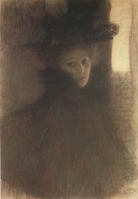 Lady with cape and Hat (mk20), Gustav Klimt